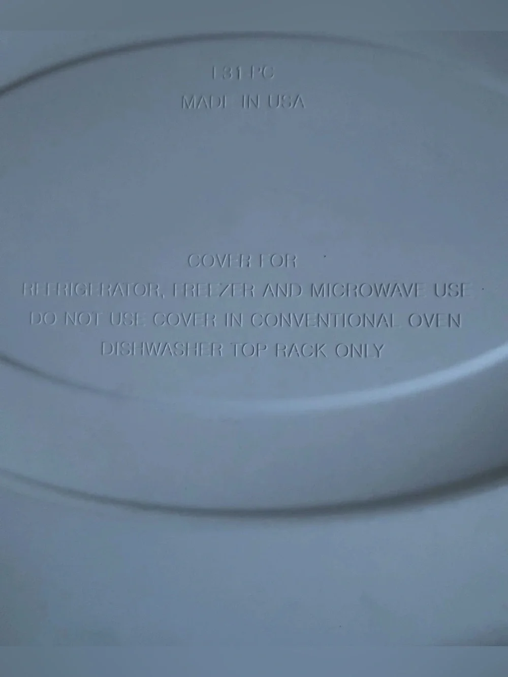 CorningWare Casual Elegance L31-PC Oval White Plastic Replacement Lid 13.5”x10”